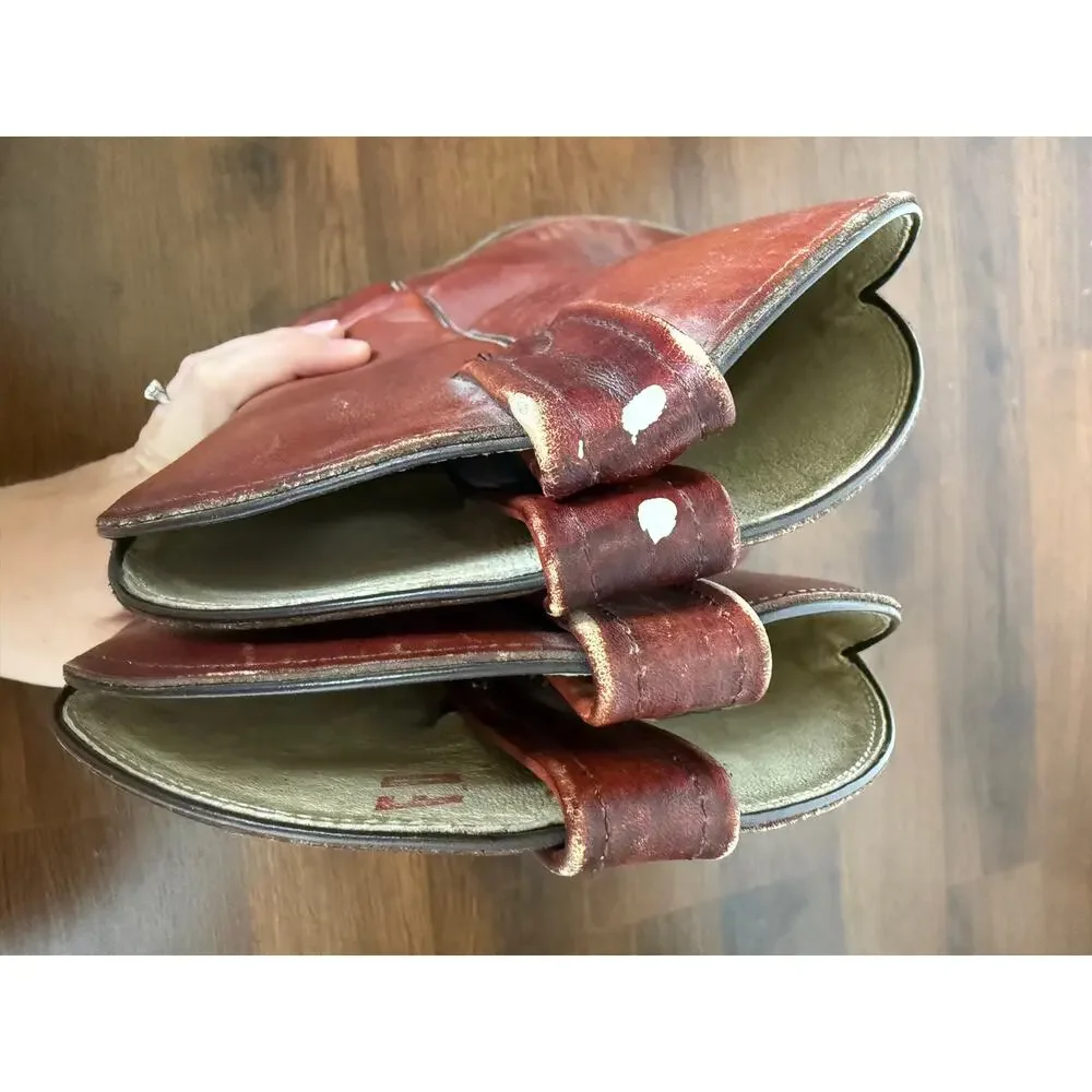 Frye Vintage Billy Cowboy Boots Oxblood Red Leather Men's Sz 11 Made USA Western